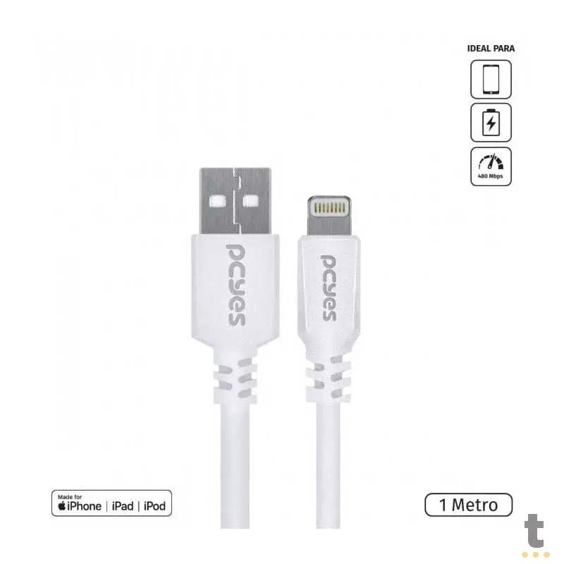Cabo Usb Para Lightning (Iphone) 1mt PCYes Branco - PUALB-01 Truedata